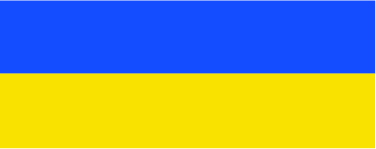 Ukrainan lipun värit. Ylhäällä sininen, alhaalla keltainen.