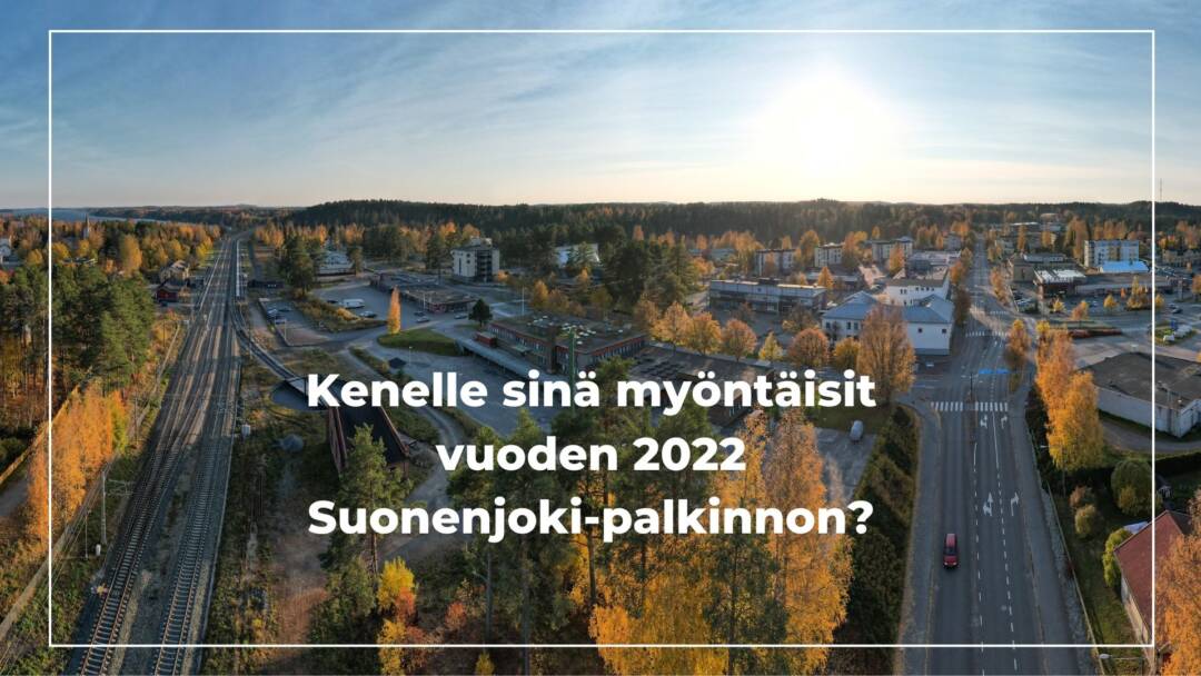 Syksyinen ilmakuva Suonenjoen keskustasta