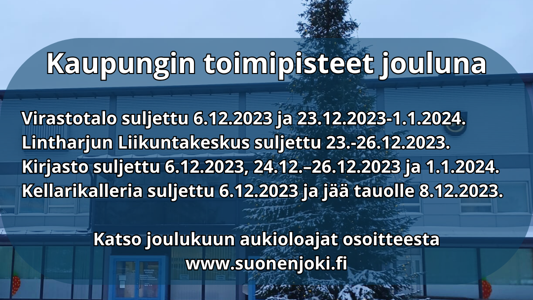 joulukuun 2023 aukioloajat ilmoituskuva