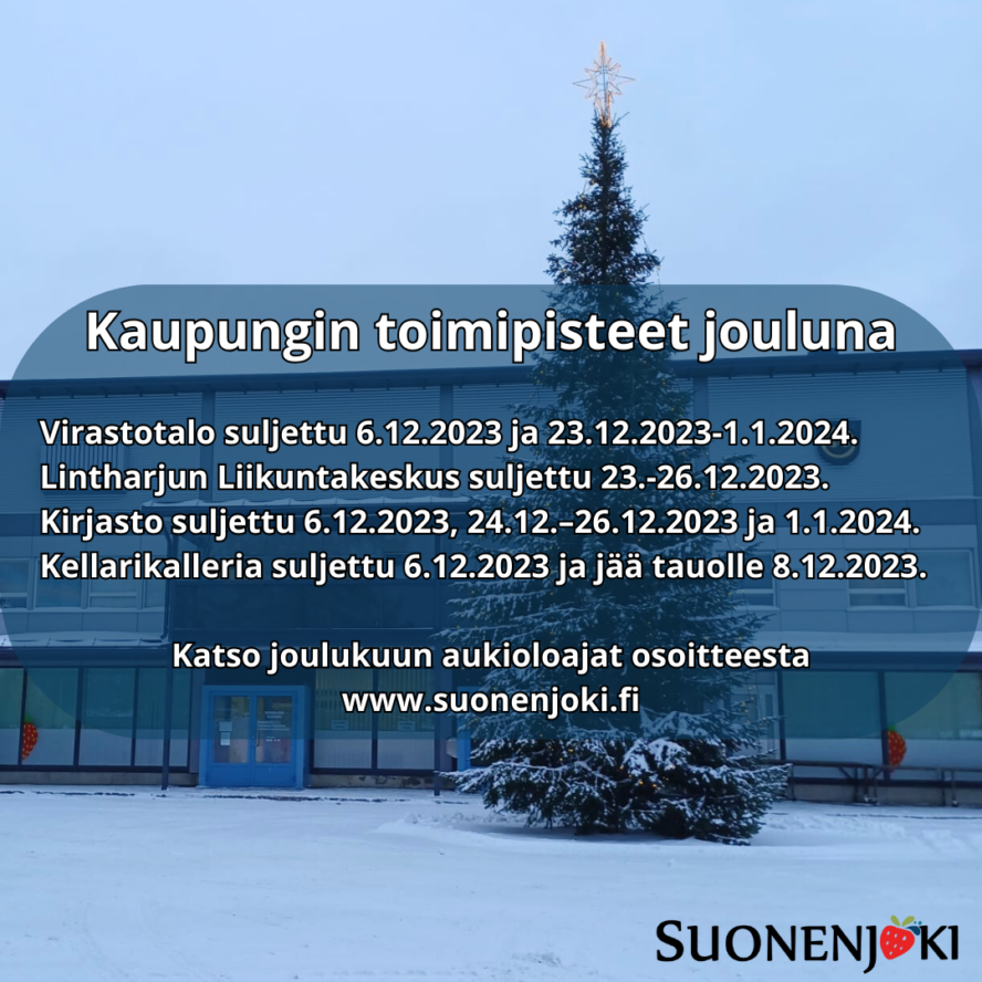 joulukuun 2023 aukioloajat ilmoituskuva
