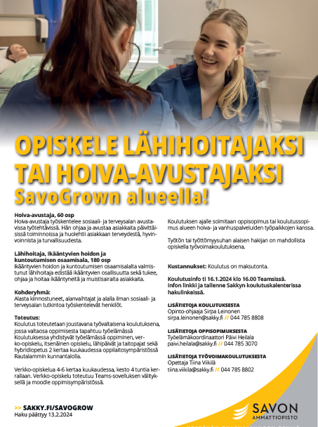 SAKKYn koulutusinfo juliste