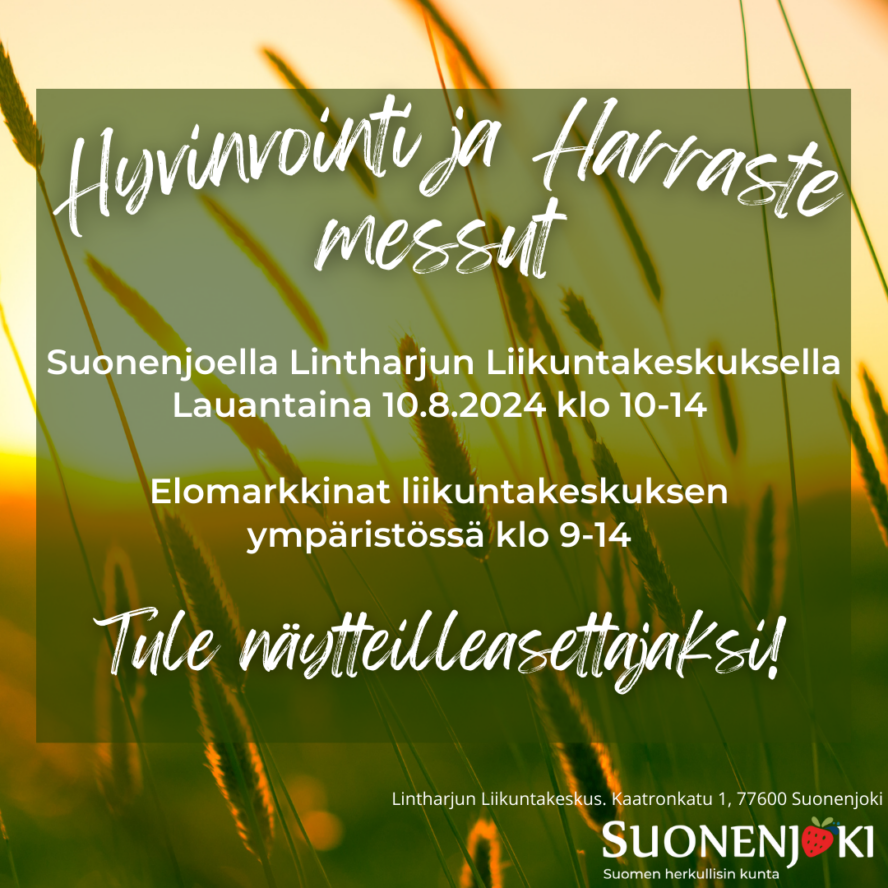 Hyvinvointi- ja harrastemessujen mainos näytteilleasettajille
