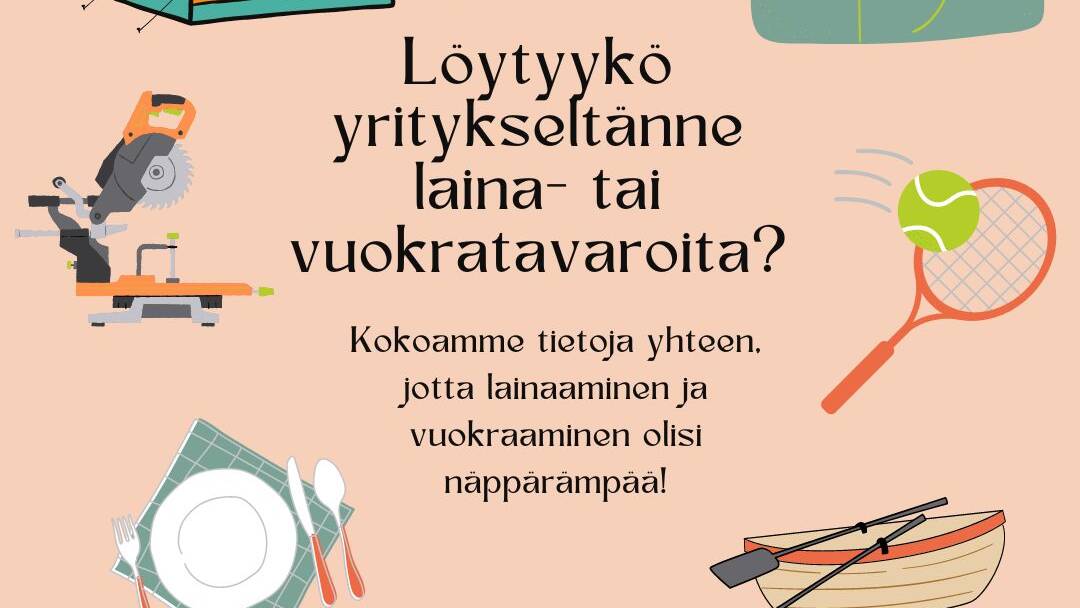 Kuvituskuva tavaroiden vuokraamiseen