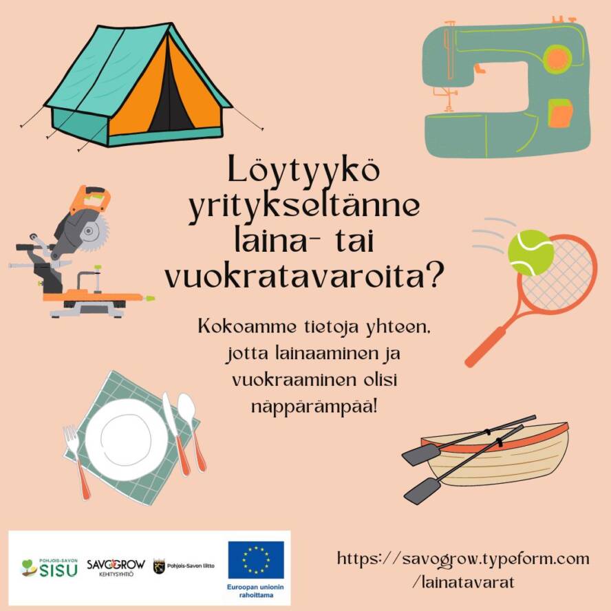 Kuvituskuva tavaroiden vuokraamiseen