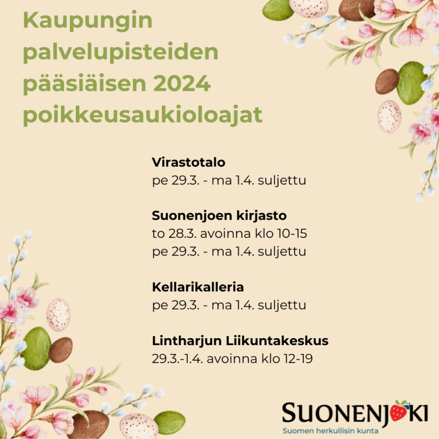 Pääsiäisen aukioloajat