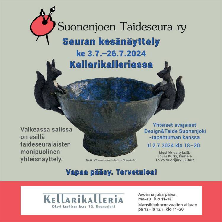 Suonenjoen taideseuran kesänäyttely 2024 juliste