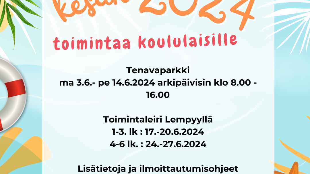 kesän 2024 koululaisten toiminta mainoskuva