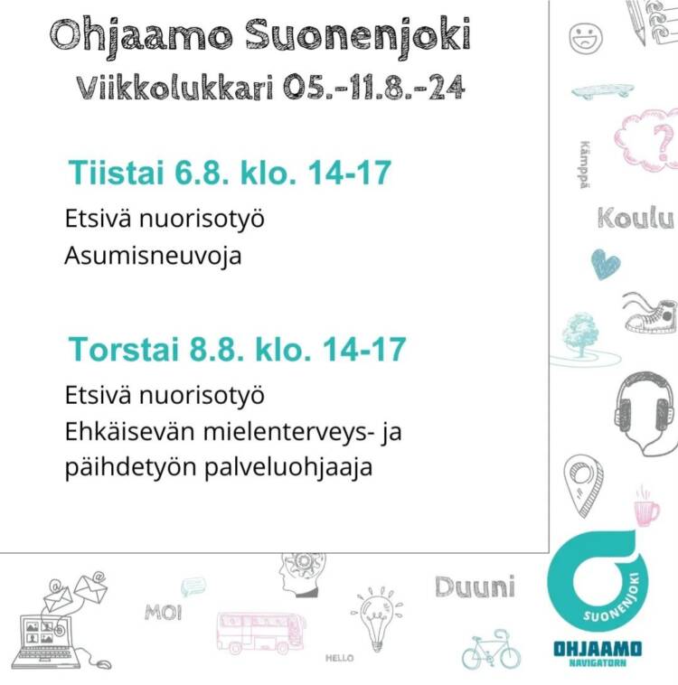 Ohjaamon viikkolukkarin ohjelma 5.-11.8.2024