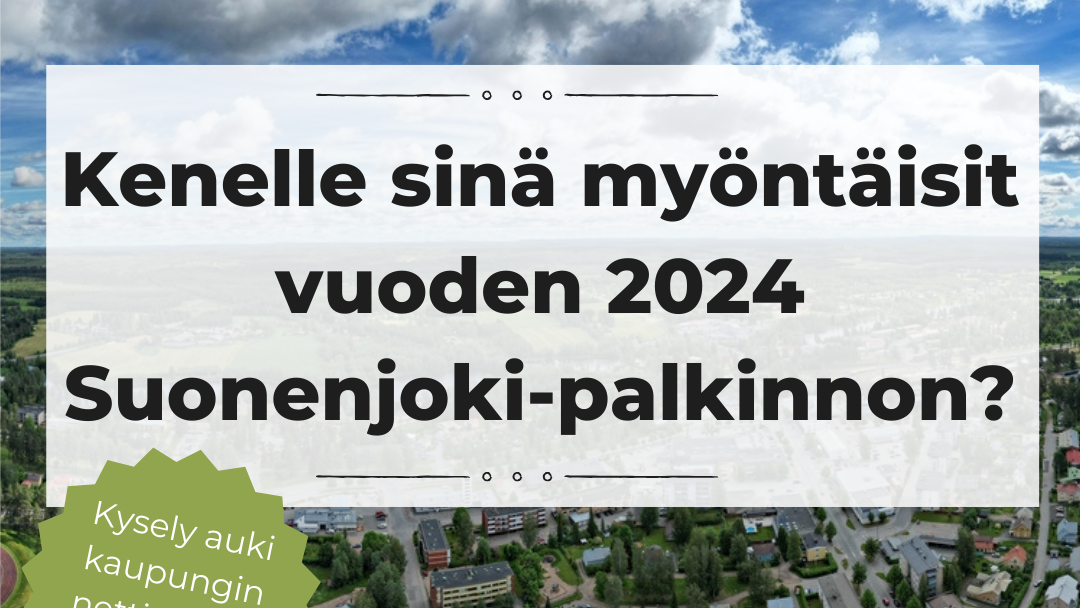 Suonenjoki-palkinnon mainoskuva