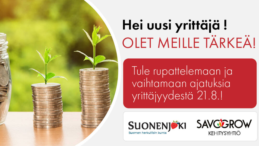 mainoskuva uusien yrittäjien ilta 21.8.2025