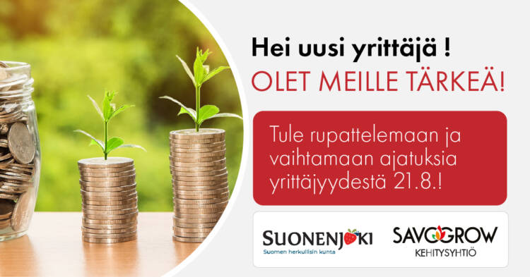 mainoskuva uusien yrittäjien ilta 21.8.2025