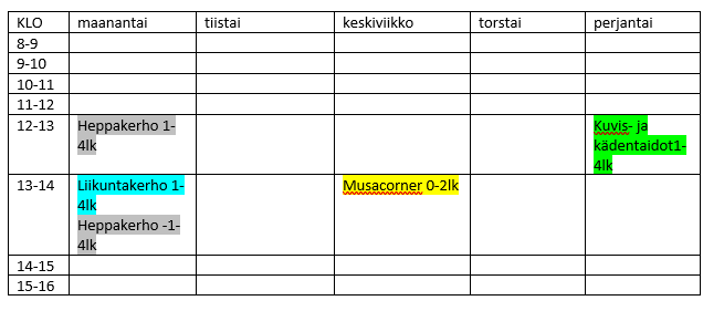 iisven koulun harrastuslukkari
