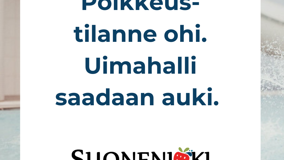 Ilmoitus, että poikkeustilanne ohitse