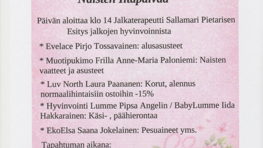 naisten iltapäivän ohjelma