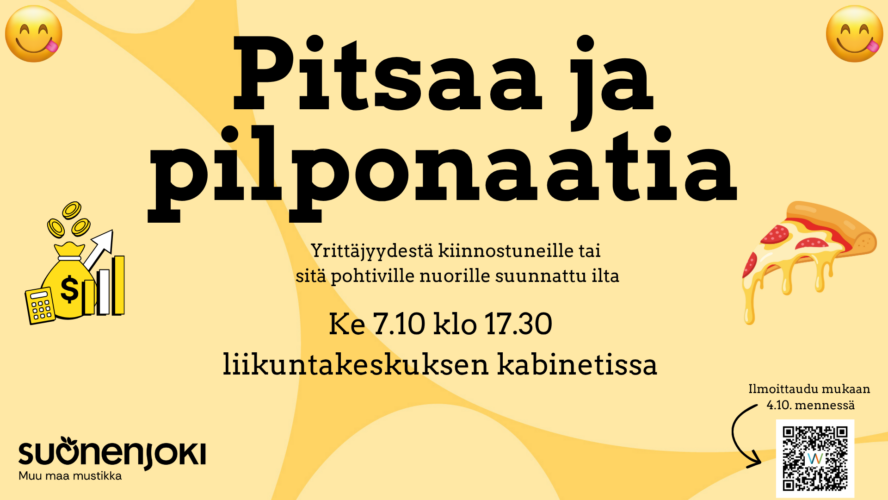 pitsaa ja pilponaatia tapahtuman mainoskuva