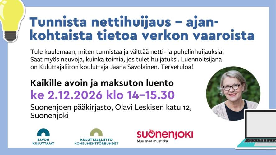 Tunnista nettihuijaus -luento